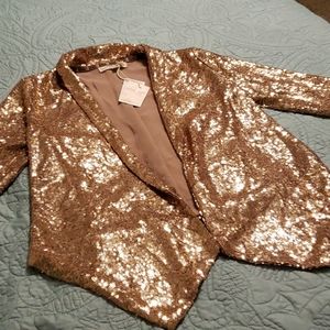 living doll Gold Sequin Blazer Jacket